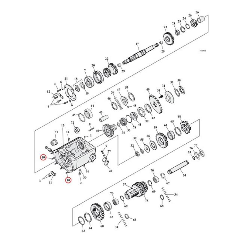 Pinnbult sidokåpa växellåda Gardner-Westcott 5/16-24x1-3/4" 4-växlad Big Twin 65-86 (5-pack)