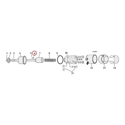 Rörsprint solenoid/huvudaxel MCS XL Sportster 67-80