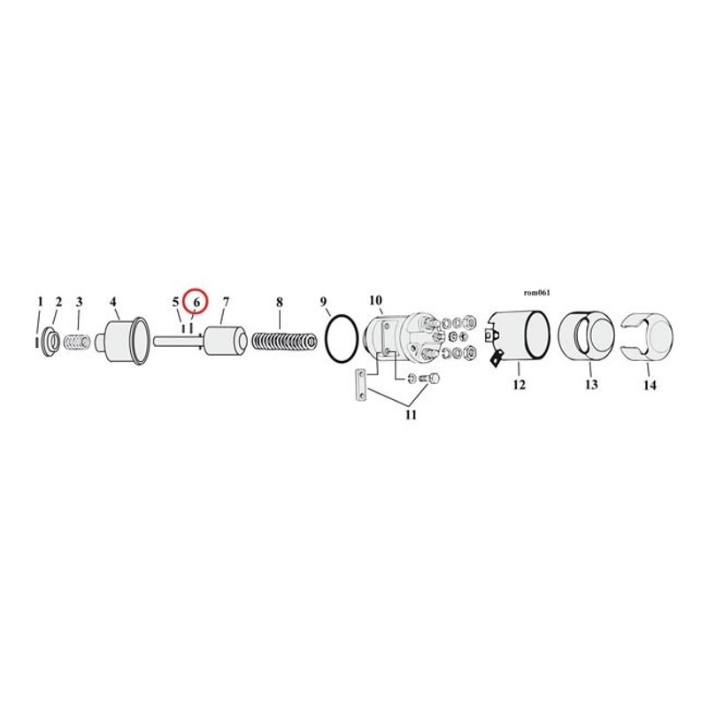 Rörsprint solenoid/huvudaxel MCS XL Sportster 67-80