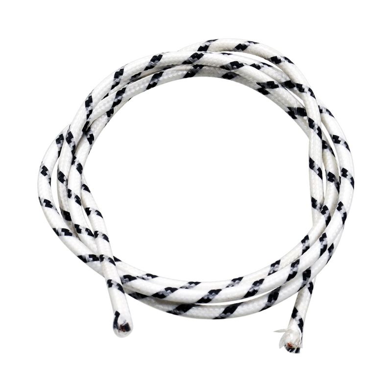 Elkabel tygklädd klassisk MCS 25 ft vit/svart