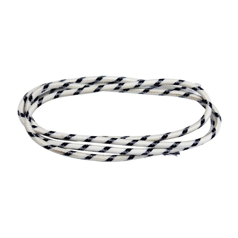 Elkabel tygklädd klassisk MCS 25 ft vit/svart