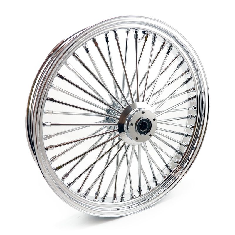 Framhjul MCS radial 48 tjocka ekrar 3.50x23 dubbla skivor krom