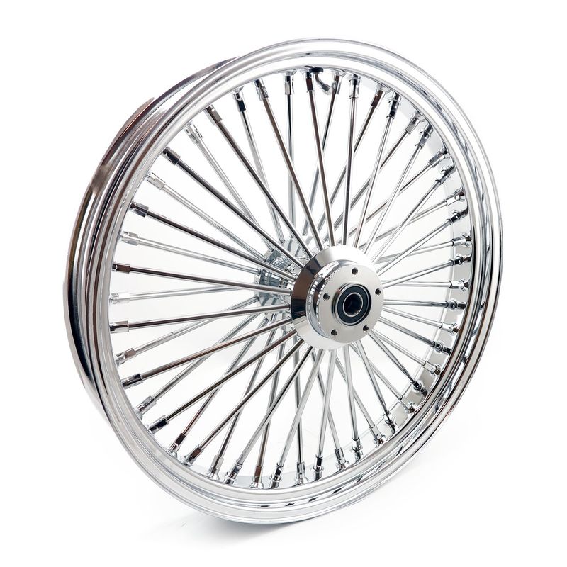 Framhjul MCS radial 48 tjocka ekrar 3.50x23 dubbla skivor krom