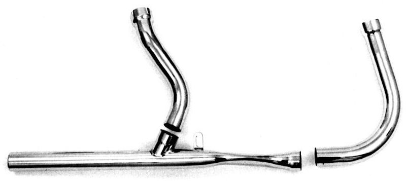Avgasrör Paughco 2 1 krom Panhead with OEM hydraulic