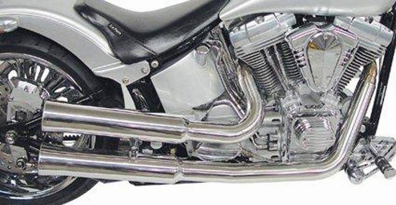 2-2 Avgassystem Softail 86-06, Euro 2, polerad rostfritt, 130-250 däck