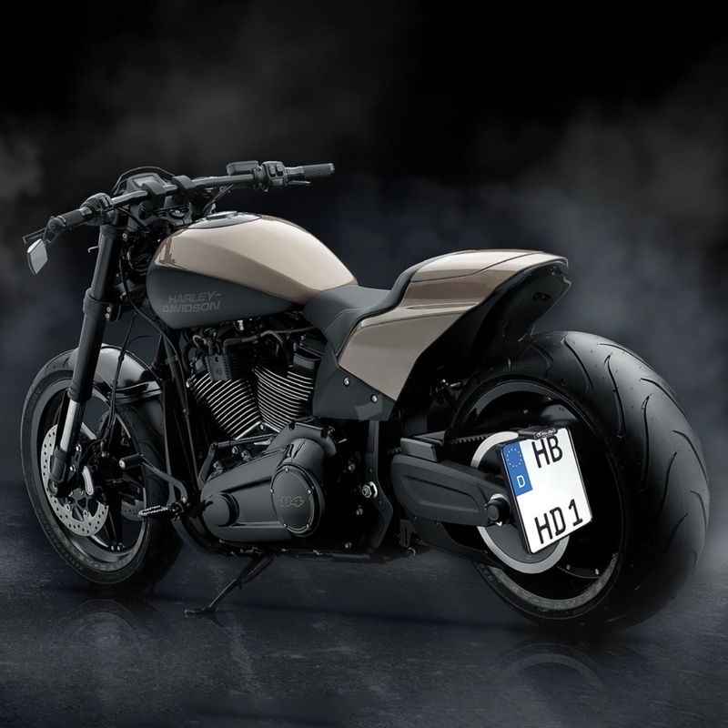 Nummerplåtshållare sidomontering HeinzBikes 140mm svart 114" FXDRS 19-20 HBSKZ-FXDR-L