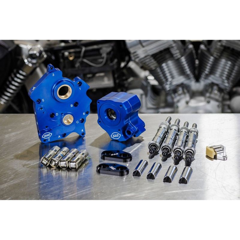Kamhussats utan kamaxlar S&S svart water cooled M8 17-26