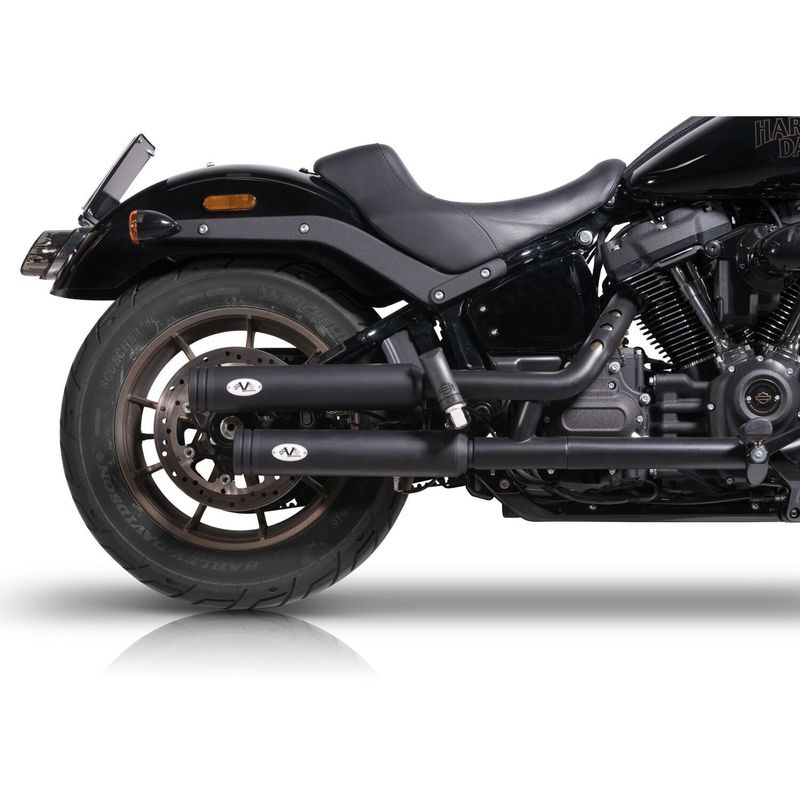 Slip-on ljuddämpare V Performance Double Ring svart FXBBS Softail Street Bob 22-24