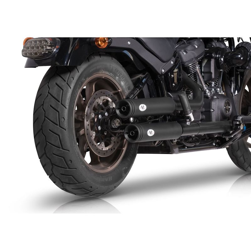 Slip-on ljuddämpare V Performance Double Ring svart FXBBS Softail Street Bob 22-24