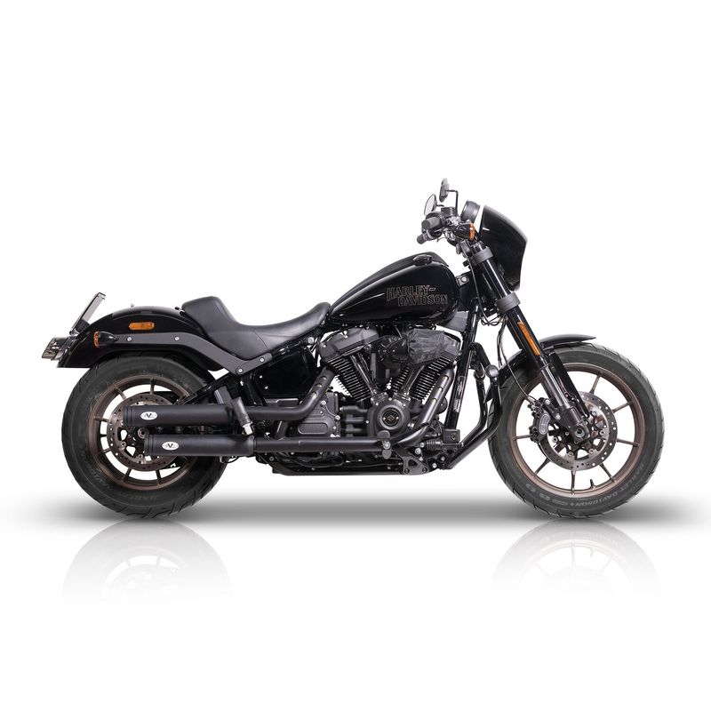 Slip-on ljuddämpare V Performance Double Ring svart FXBBS Softail Street Bob 22-24