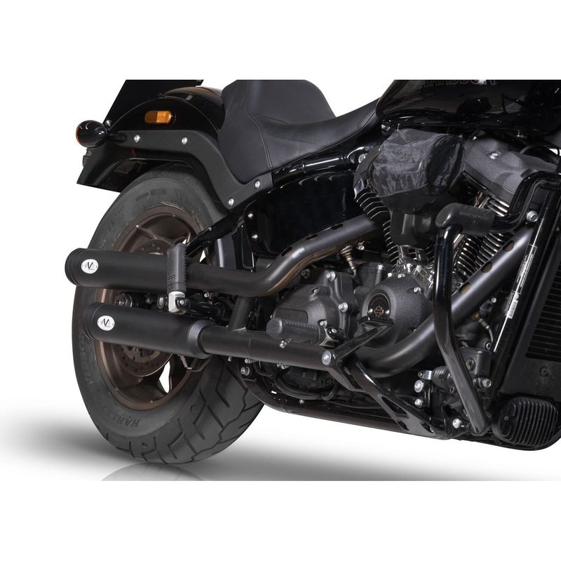 Slip-on ljuddämpare V Performance Double Ring svart FXBBS Softail Street Bob 22-24