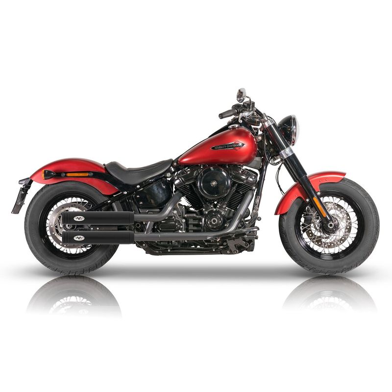 Slip-on ljuddämpare V Performance Double Ring svart FXST Softail Standard 22-24