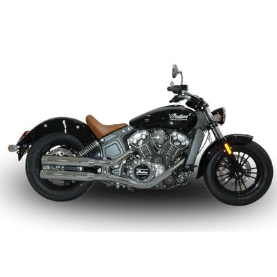 Slip-on ljuddämpare V Performance Ring 80mm dubbel krom Indian Scout, Scout Bobber 15-20