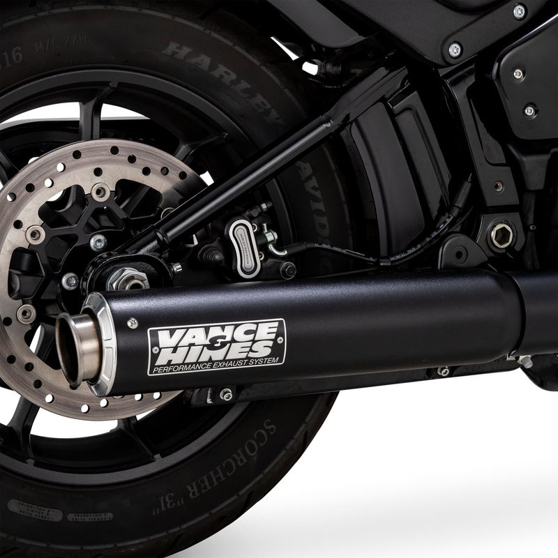 Slip-on ljuddämpare Vance & Hines Supersport struktursvart Softail with 2-1 headers 25-26