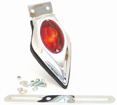 baklampa Vintage Tear Drop, 12V, gjutet kromat