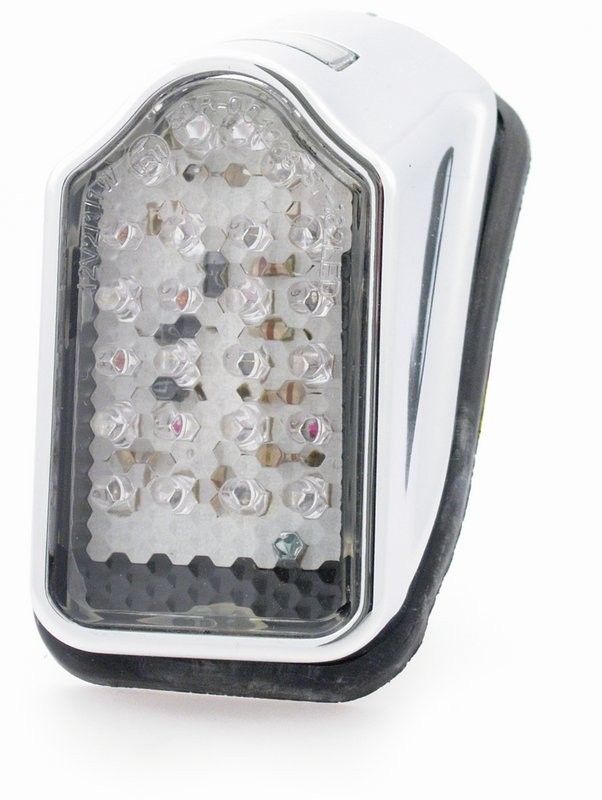 Tombstone mini-baklampa 5x8cm, LED 12V, E-märkt, kromat