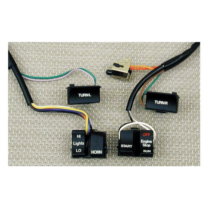 Strömbrytare kabel MCS svart Big Twin, XL Sportster 82-95