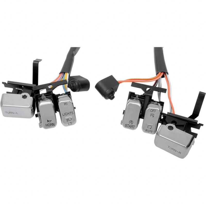 Omkopplare, kromade, H-D 96-06  m. kabel 48 lång