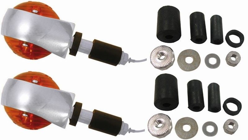 Blinkers i styret Bulls-eye fullstorlek MCS krom orange glas