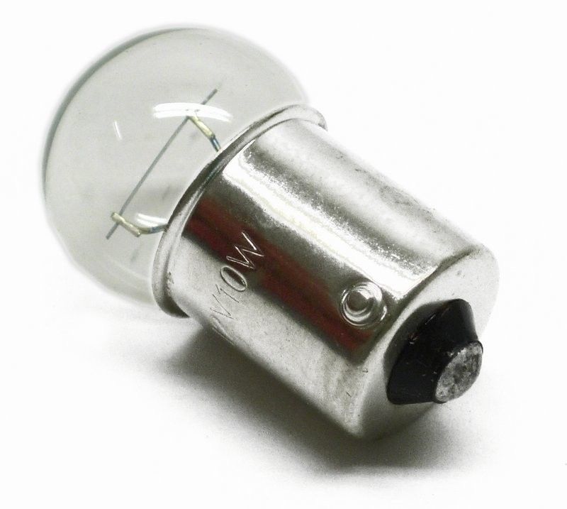 Glödlampa, klar,12V 10W enkelpolig till EJ E-märkt70-075/134. BA 15 S