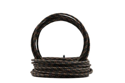 Vintage Cloth Covered 16g Electrical Wire - Black W/ Orange Tracer