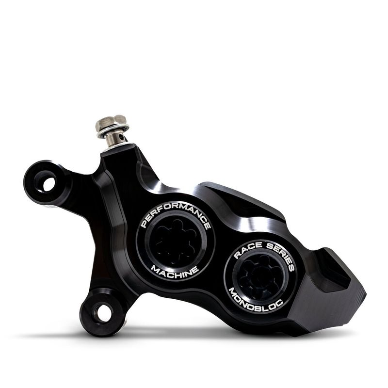 Bromsok fram Performance Machine PM 4 P Monobloc vänster Softail 15-26 svart