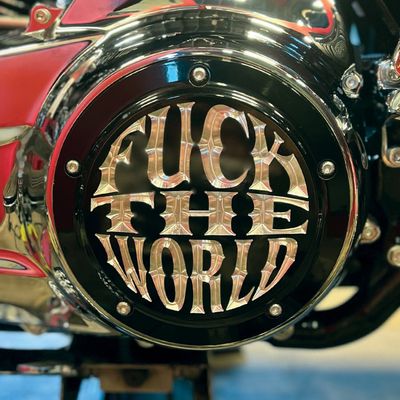 Derbylock Indian Larry Motorcycles FTW blanksvart klar Touring 16-26