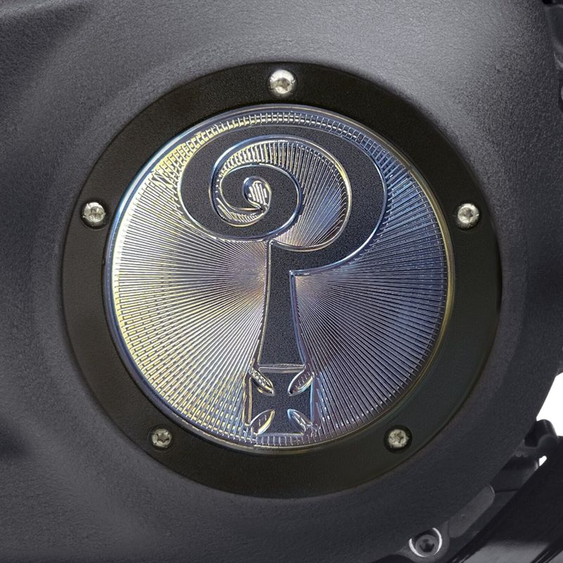 Derbylock Indian Larry Motorcycles Question Mark mattsvart klar Softail 19-26