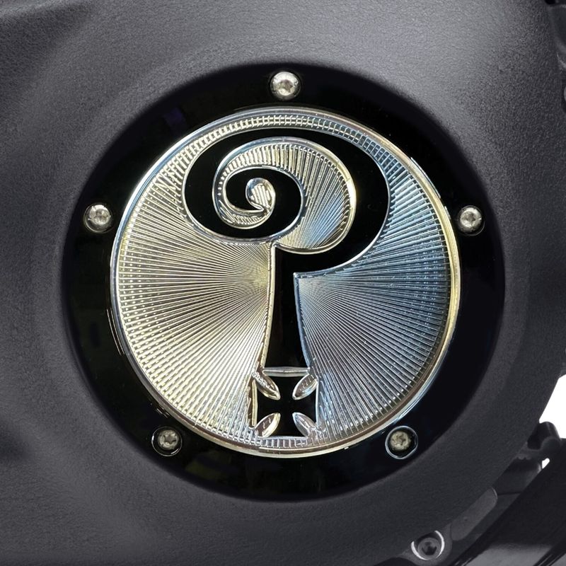 Derbylock Indian Larry Motorcycles Question Mark blanksvart klar Softail 19-26