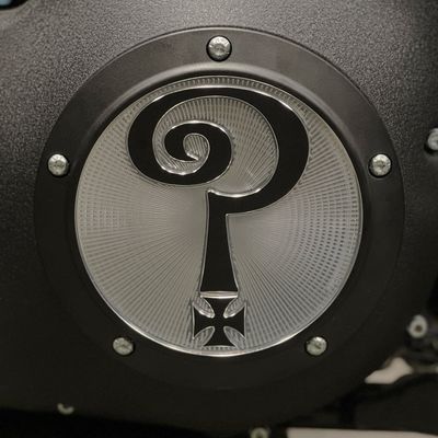 Derbylock Indian Larry Motorcycles Question Mark mattsvart klar Dyna 99-17