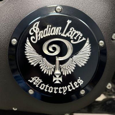 Derbylock Indian Larry Motorcycles blanksvart Dyna 99-17