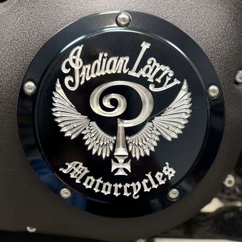 Derbylock Indian Larry Motorcycles blanksvart Dyna 99-17