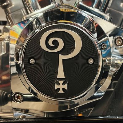 Kåpa Indian Larry Motorcycles Question Mark 2 svart aluminium big Twin 70-99