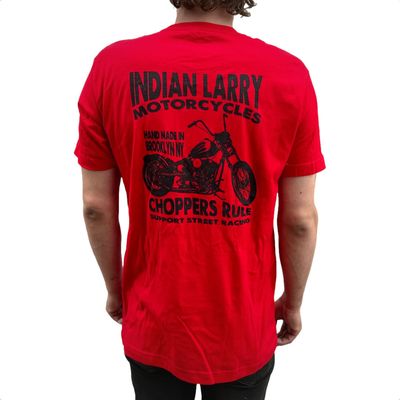 T-shirt Indian Larry Motorcycles Racer stl S röd
