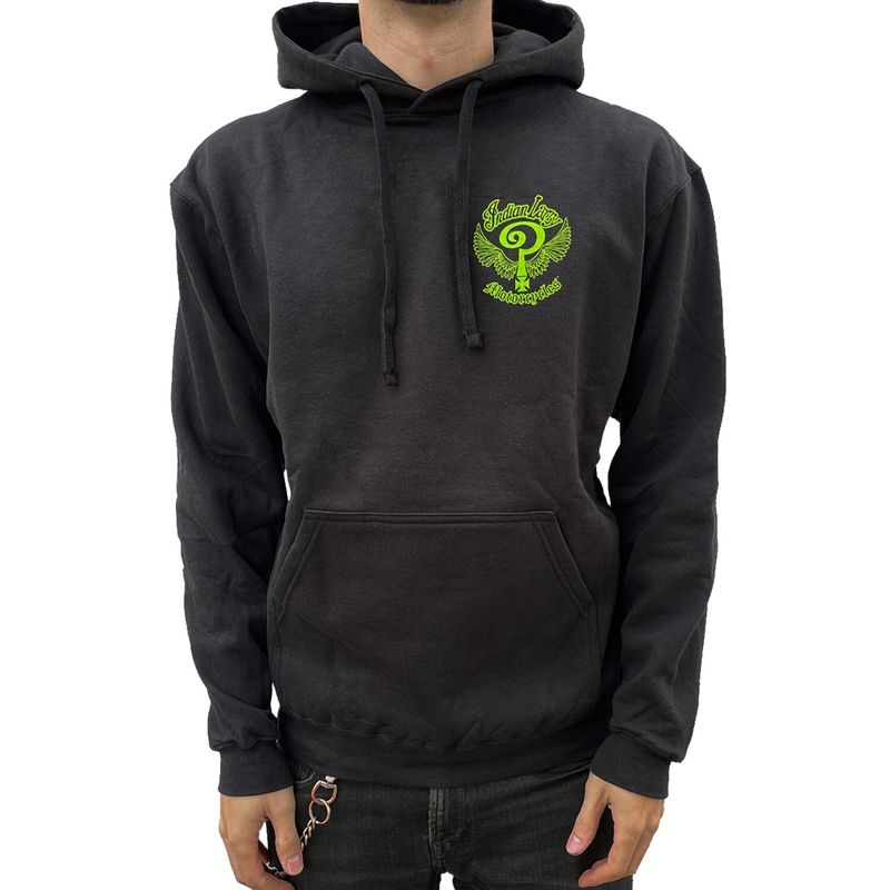 Hoodie Indian Larry Motorcycles Slime stl S svart