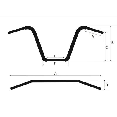 Styre Westland Customs Apehanger 1-1/4" 11" Gen1 H-D e-throttle with 1-1/4" krom
