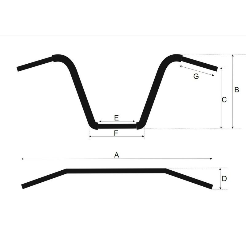 Styre Westland Customs Apehanger 1-1/4" 15" Gen1 H-D e-throttle with 1-1/4" svart