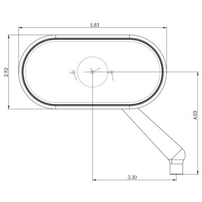 Spegel Arlen Ness Arlenn Oval smidd vänster röd Harley, Indian, Metric and