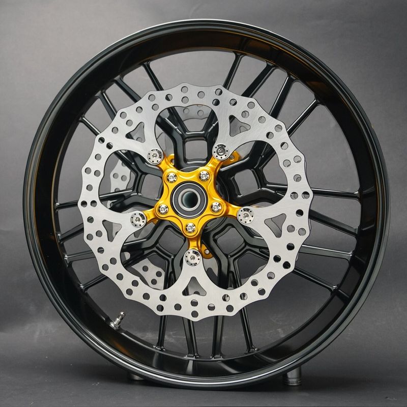 Bromsskiva fram Arlen Ness Spider 14" guld