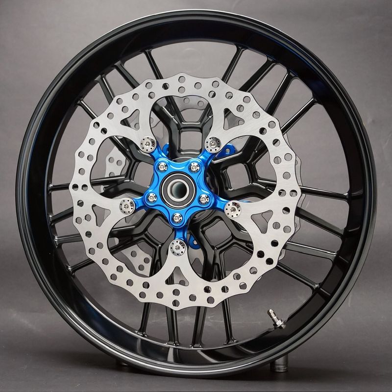 Bromsskiva fram Arlen Ness Spider 14" blå