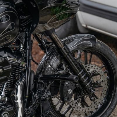 Framskärm Arlen Ness 19" 14" 130/60-19 kolfiber Touring 99-13