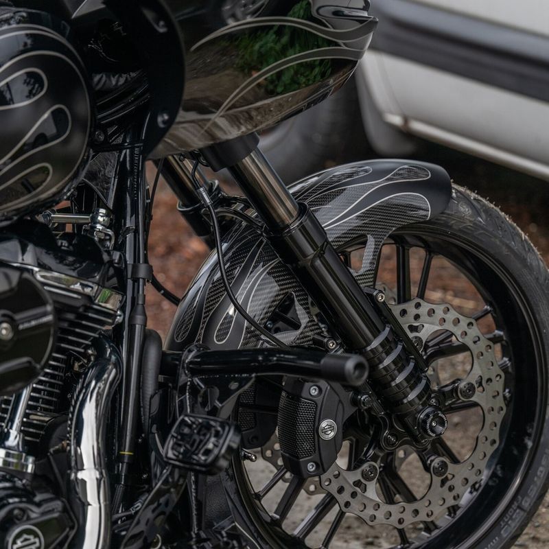 Framskärm Arlen Ness 19" 14" 130/60-19 kolfiber Touring 99-13