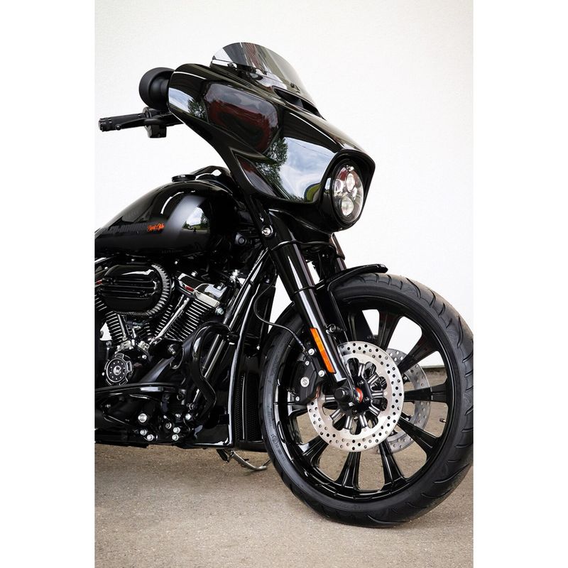 Spoiler fram Cult-Werk Custom blanksvart 21–23 Street Glide & Road Glide
