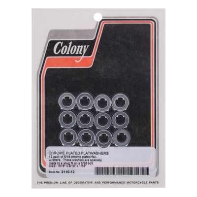Brickor bultar Colony Flatwashers 5/16" 9/16 1/16 krom (12-pack)