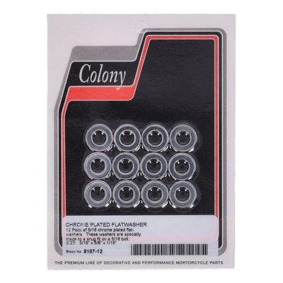 Brickor bultar Colony Flatwashers 5/16" 5/8 1/16 krom 8167-12 (12-pack)