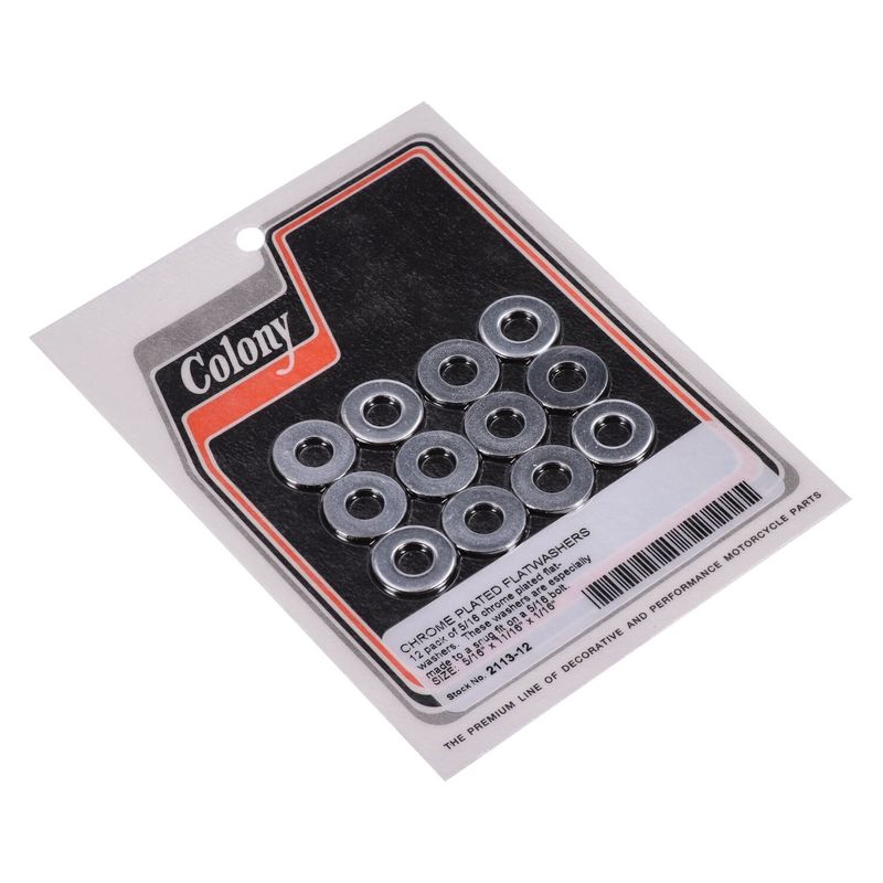 Brickor bultar Colony Flatwashers 5/16" 11/16 1/16 krom (12-pack)