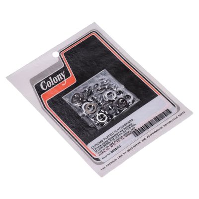 Brickor bultar Colony Flatwashers 1/4" 7/16 1/16 krom (50-pack)