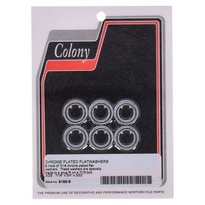 Brickor bultar Colony Flatwashers 7/16" 3/4 3/32 krom 8169-6 (6-pack)