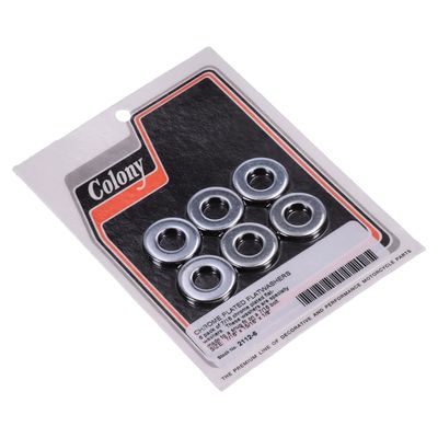 Brickor bultar Colony Flatwashers 7/16" 15/160 1/8 krom (6-pack)
