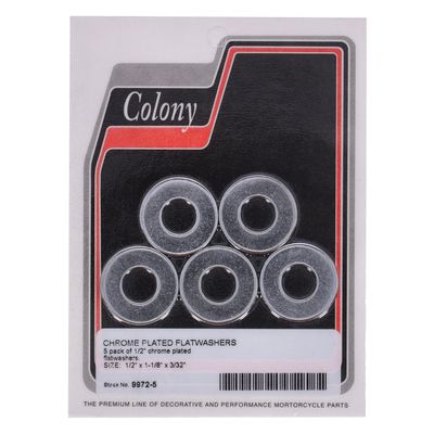 Brickor bultar Colony Flatwashers 1/2" krom (5-pack)